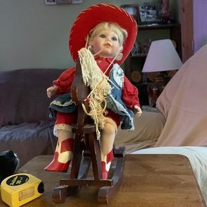 Danbury Mint Cowgirl on a Rocking horse